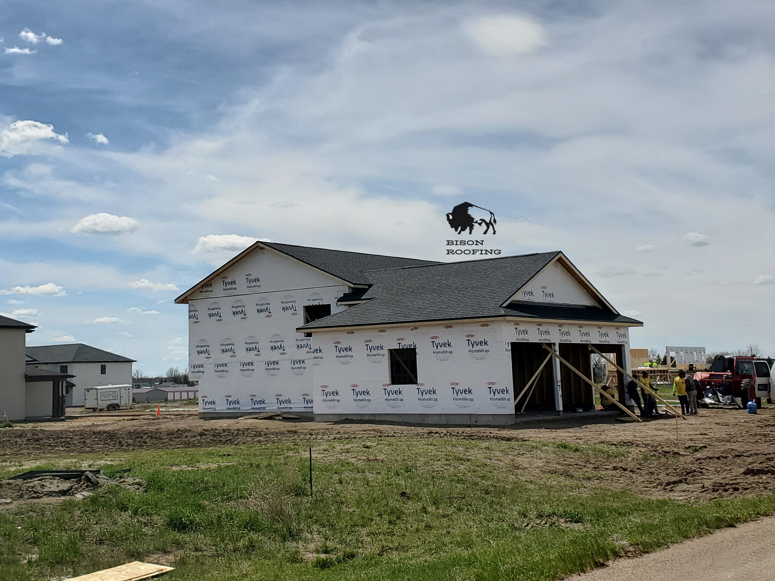 Bison Roofing Install May 2024 -CertainTeed Landmark Class 3 UL2218 - Moire Black - South Heart, ND