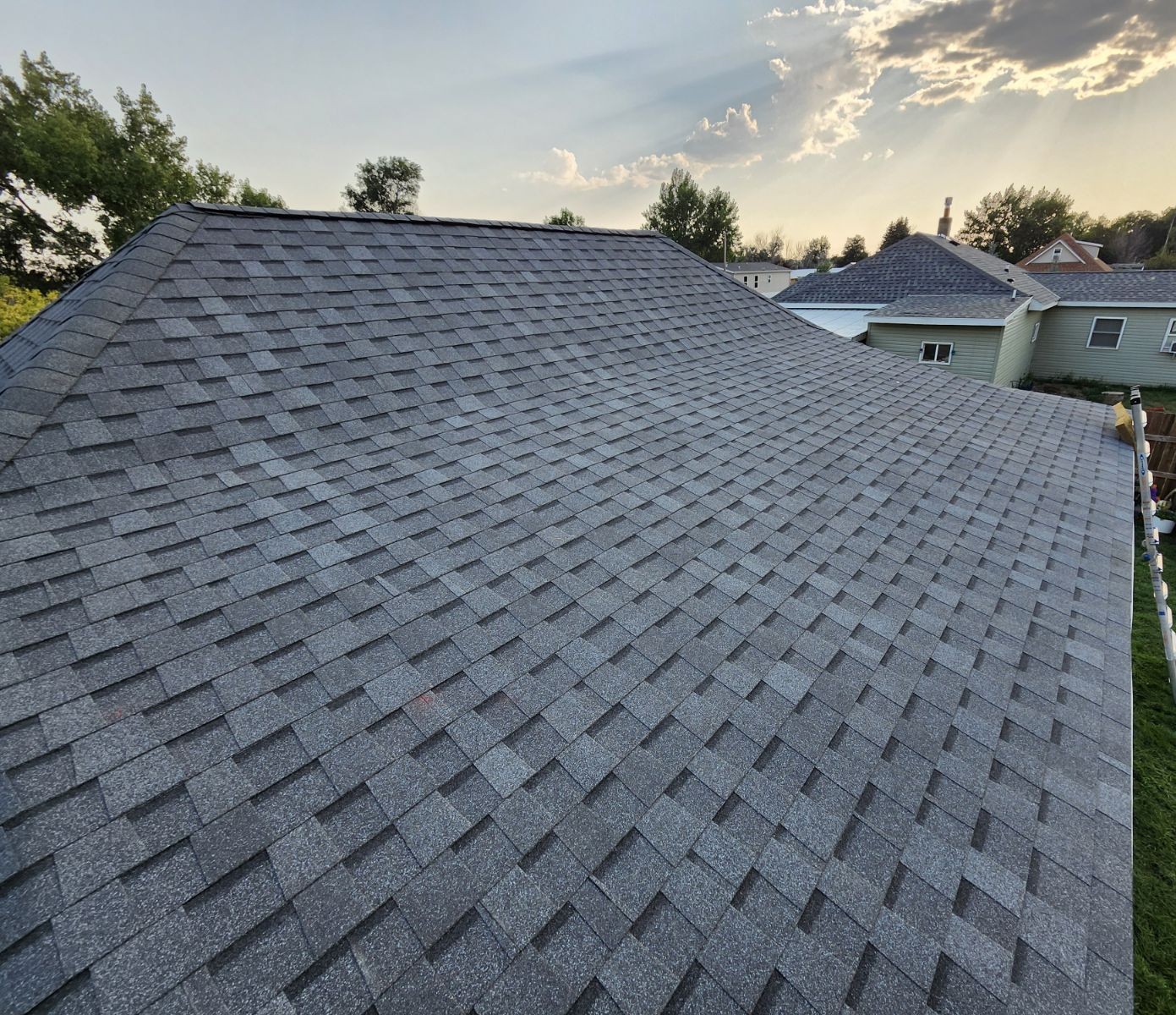 Bison Roofing Install August 2024 - Atlas StormMaster Class 4 UL2218 - Hearthstone Gray - Manning, ND