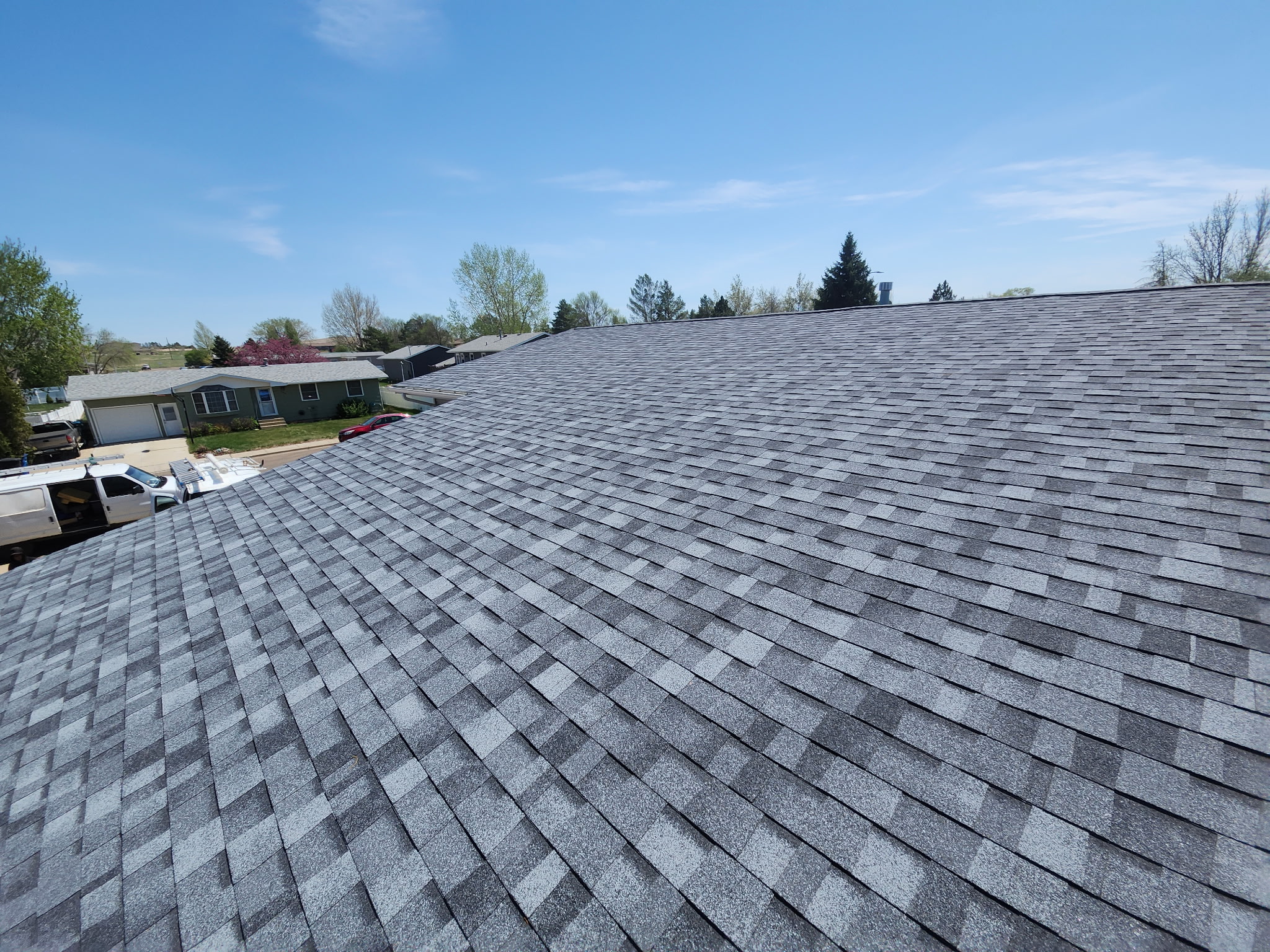 Bison Roofing Install May 2025 - Owens Corning TruDefinition Duration Class 3 UL2218 - Slatestone Gray - Dickinson, ND